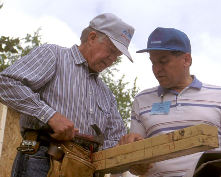 Jimmy Carter on Habitat worksite