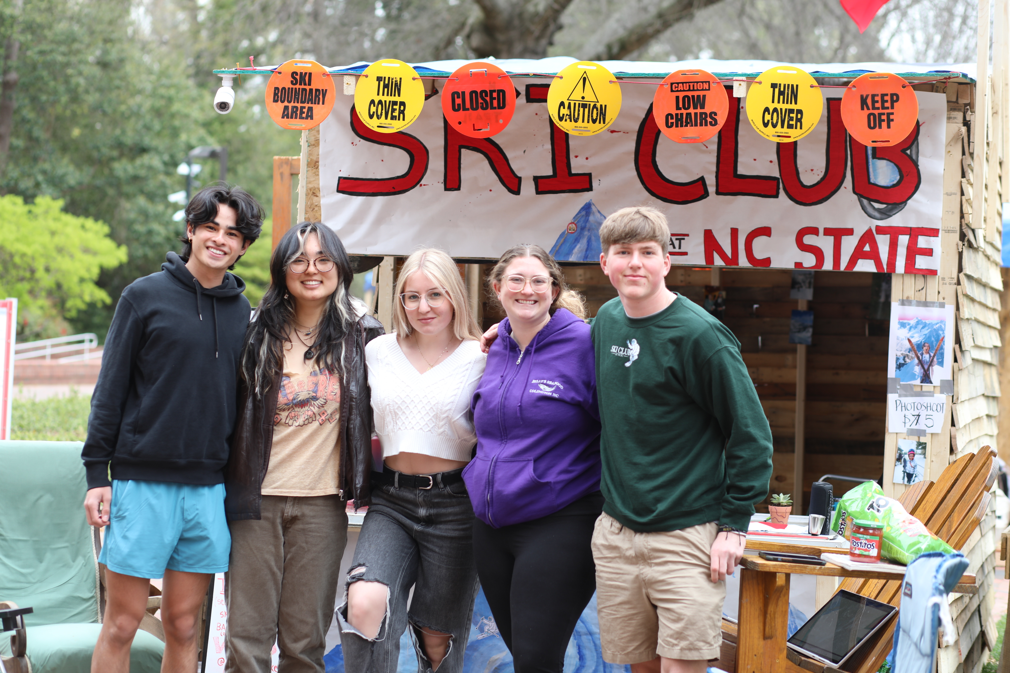 group of students from nc state's ski club at Shack-A-Thon