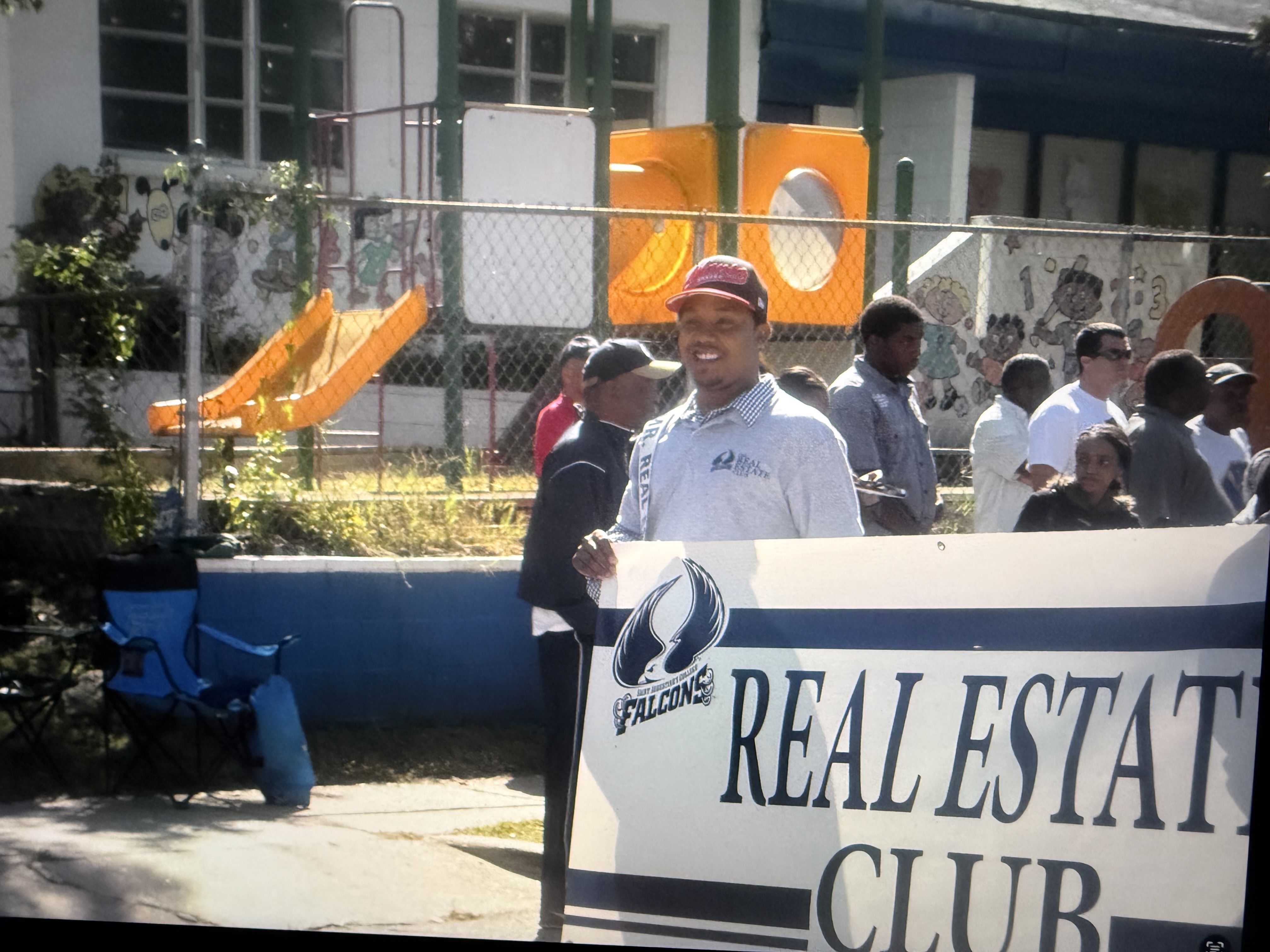 Chris Minor with his college real estate club