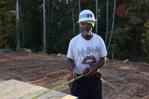 Ricky volunteering on a Habitat Wake site